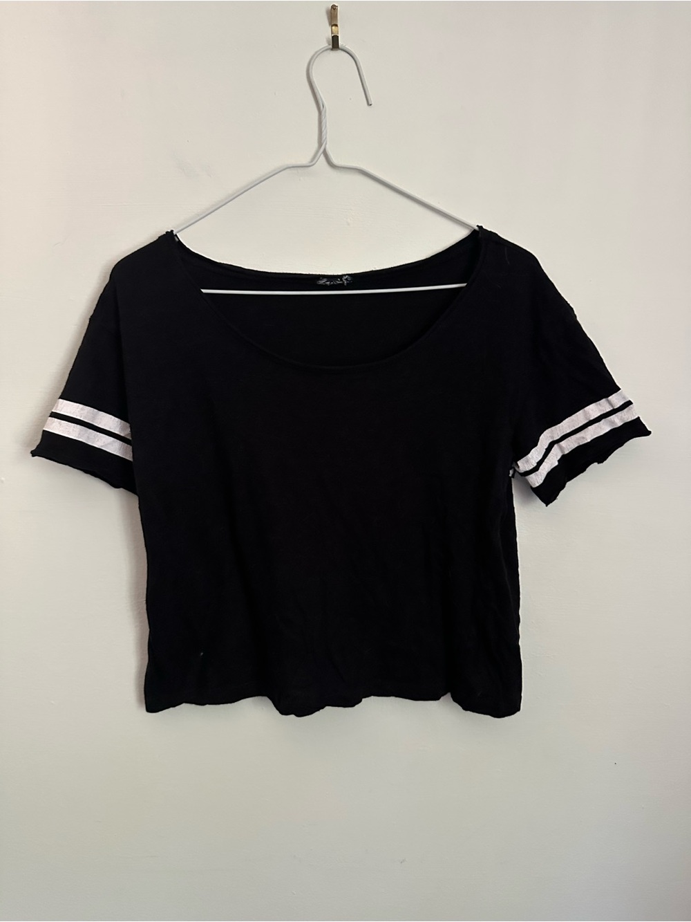 Black & White Striped Crop Top